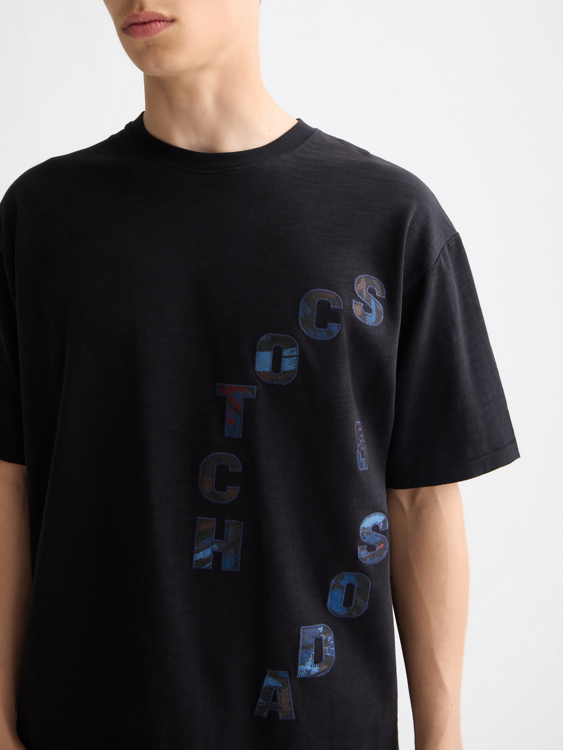 Scotch & Soda short sleeve artwork t-shirt featuring vibrant graphic design on soft cotton fabric.