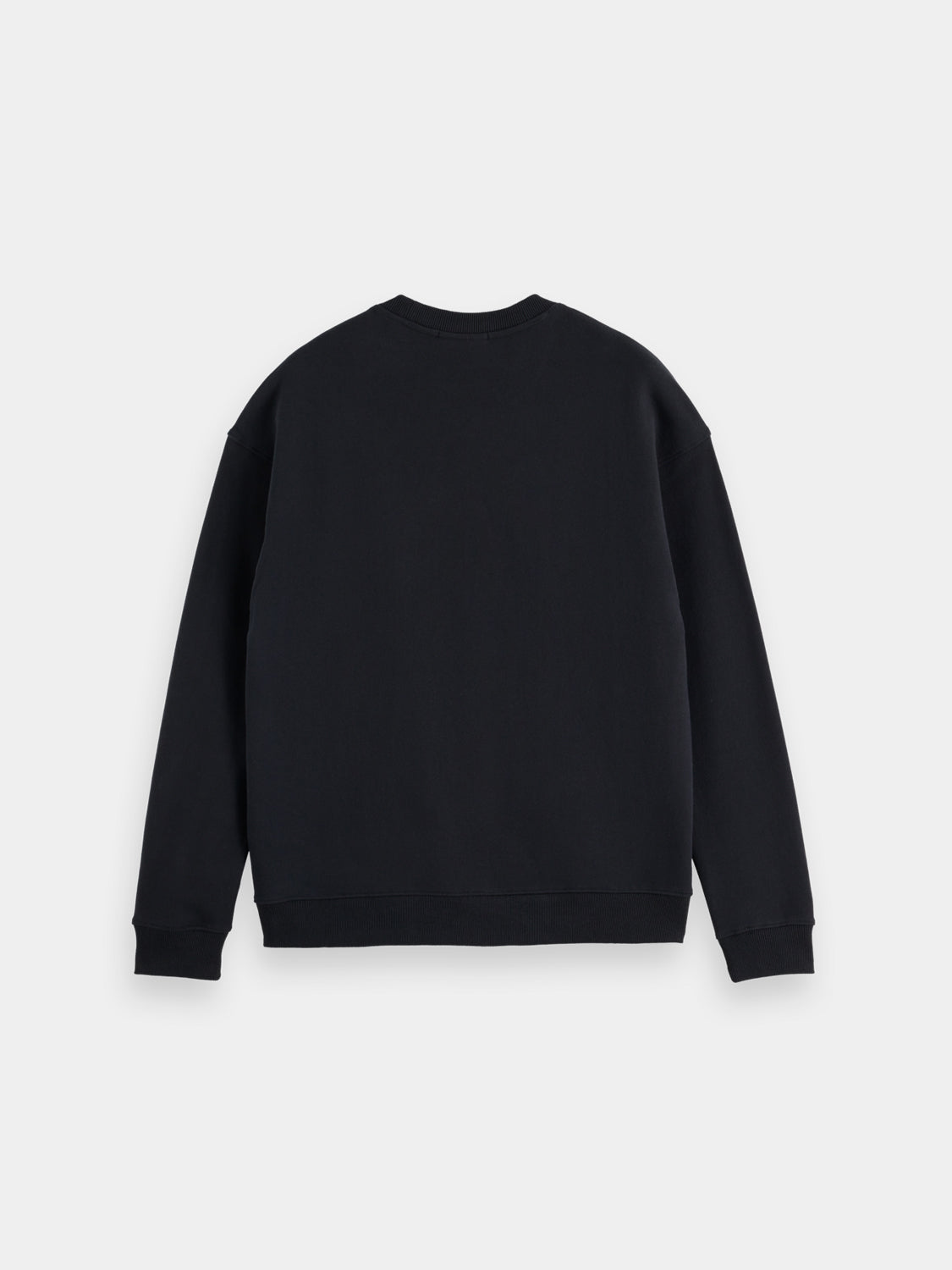 Black sweatshirt with chest logo from Scotch & Soda, casual sweat top with long sleeves and relaxed fit.