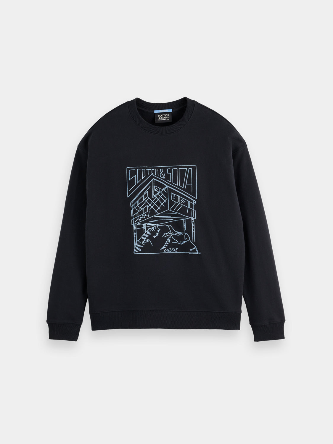Scarlet sweatshirt with chest logo from Scotch & Soda, featuring a casual fit and soft fabric for comfortable wear.