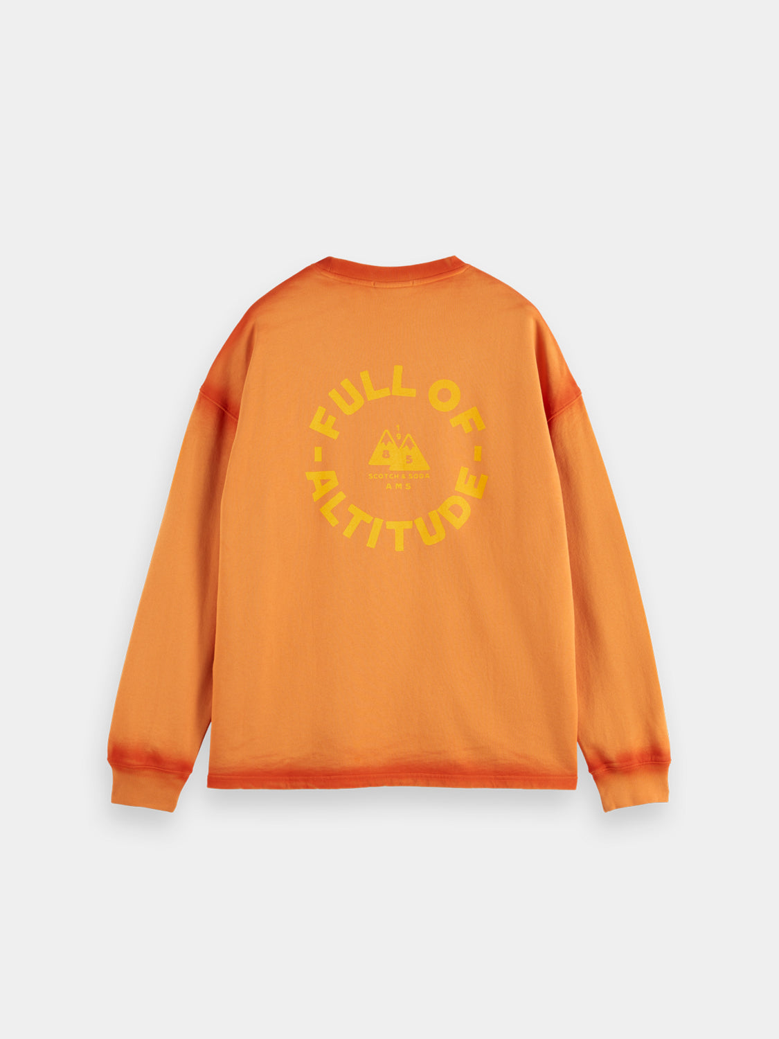 Scotch & Soda Artwork sweatshirt, black sweats with artistic print, casual hoodie style, front view showing detailed artwork design.