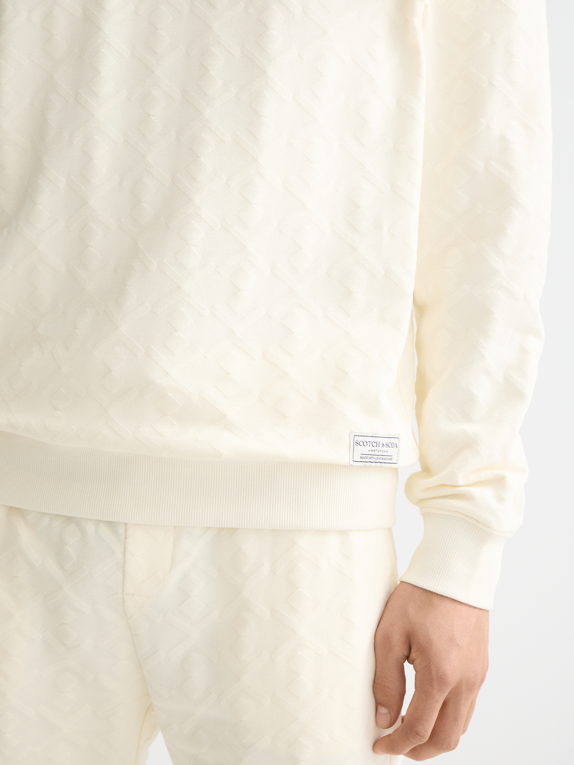 Jacquard terry sweatshirt - Scotch & Soda NZ