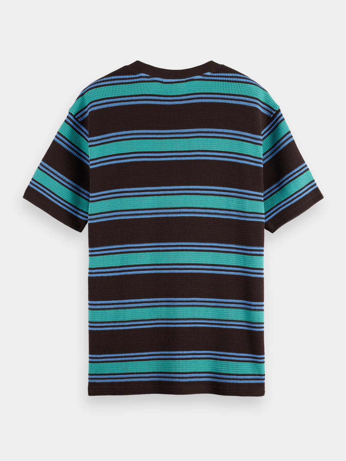 Short sleeve waffle t-shirt by Scotch & Soda with a textured fabric and classic fit, shown from the back.