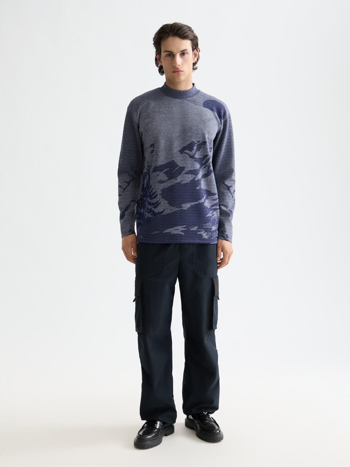Cream jacquard knit sweatshirt from Scotch & Soda featuring a textured knit pattern and a relaxed fit.