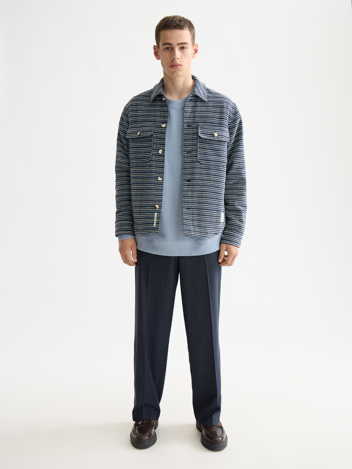 Structured striped overshirt jacket by Scotch & Soda, featuring a stylish design with bold stripes and a tailored fit.