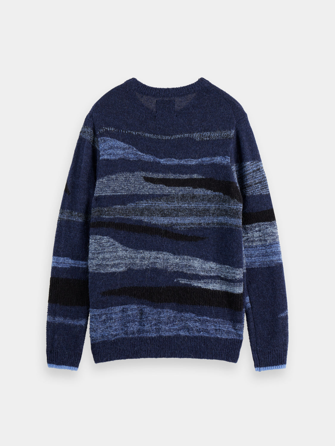 Dark gray alpaca-wool-blend knit pullover by Scotch & Soda, featuring a cozy, textured design.