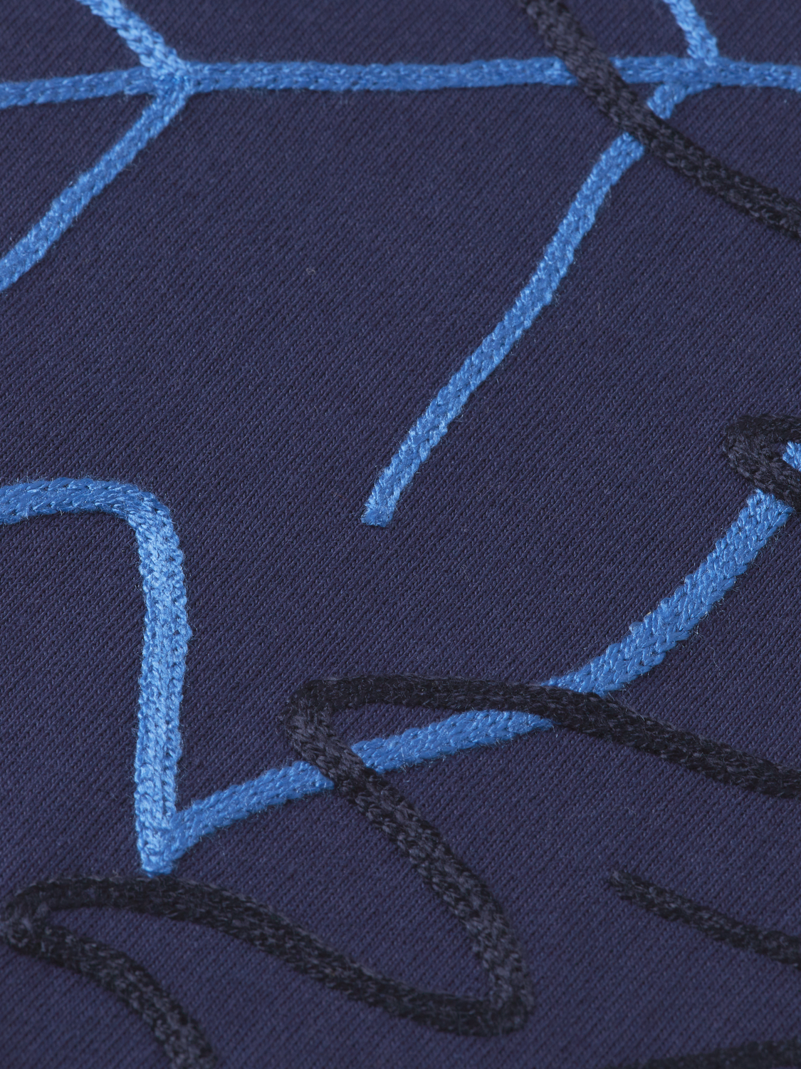 Light blue Scotch & Soda embroidered short-sleeve T-shirt with colorful floral embroidery on the front.