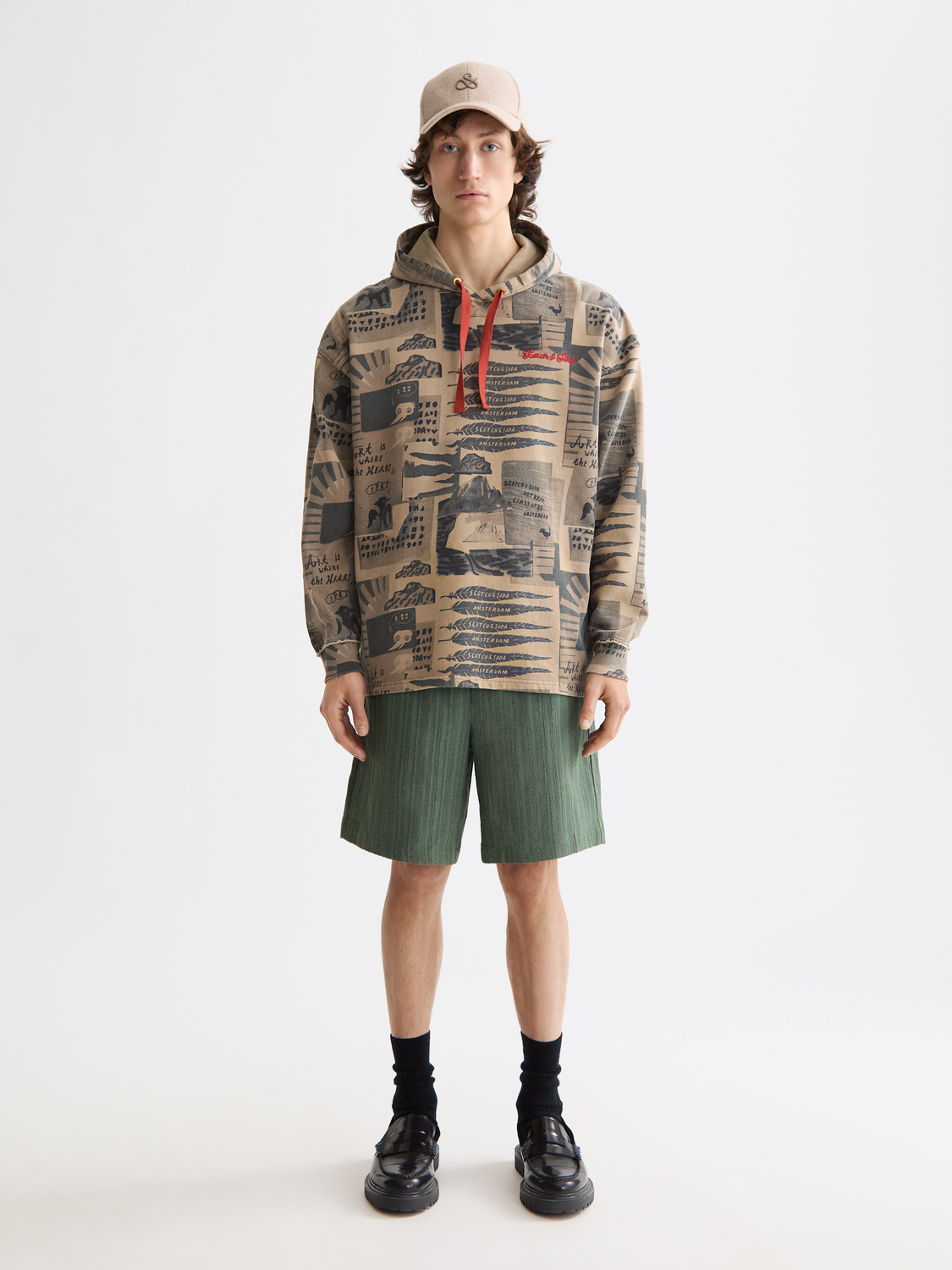 Printed hoodie from Scotch & Soda, stylish sweats with graphic design, featuring a comfortable fit and casual streetwear style.
