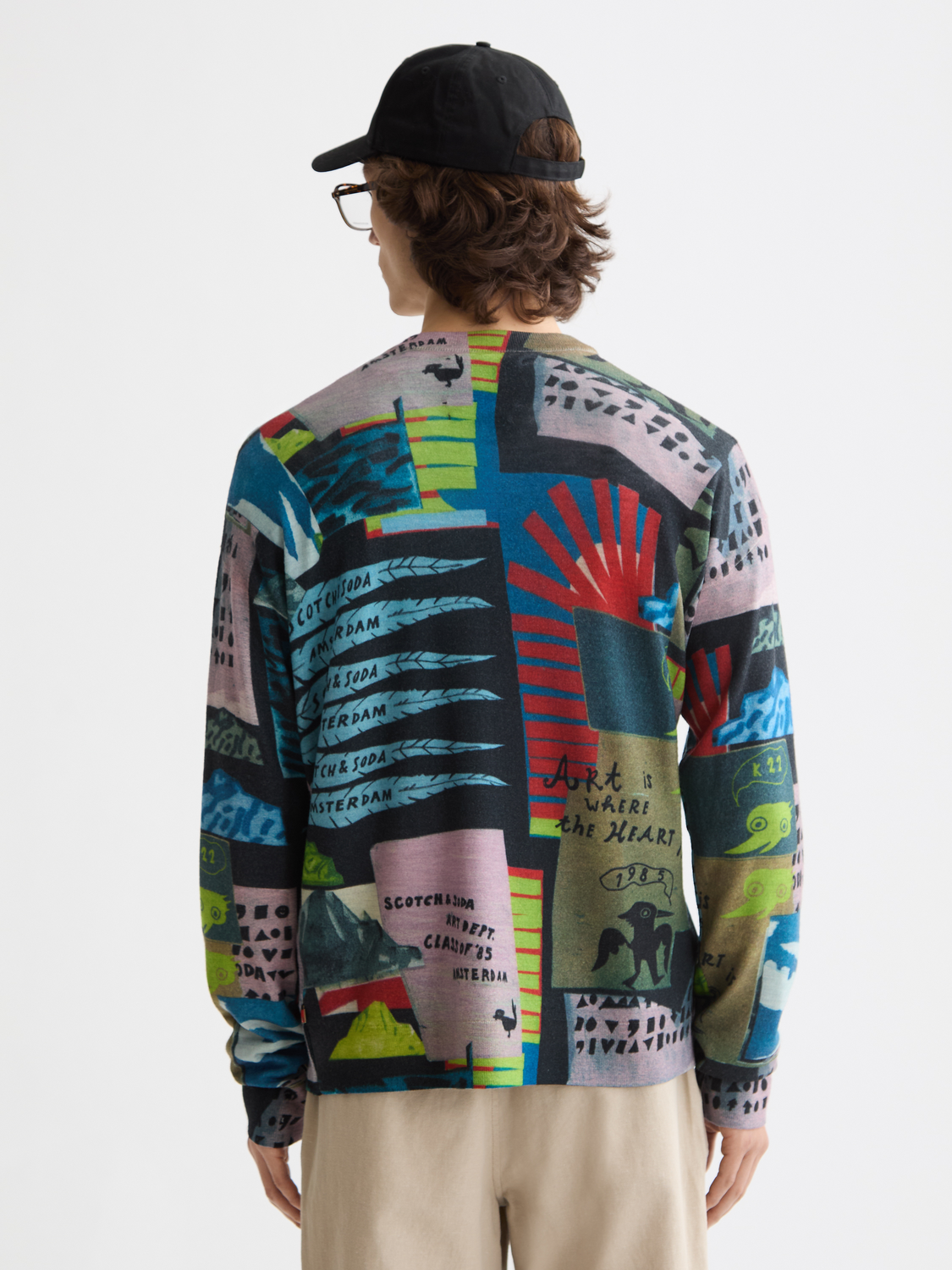 Printed henley shirt - Scotch & Soda NZ