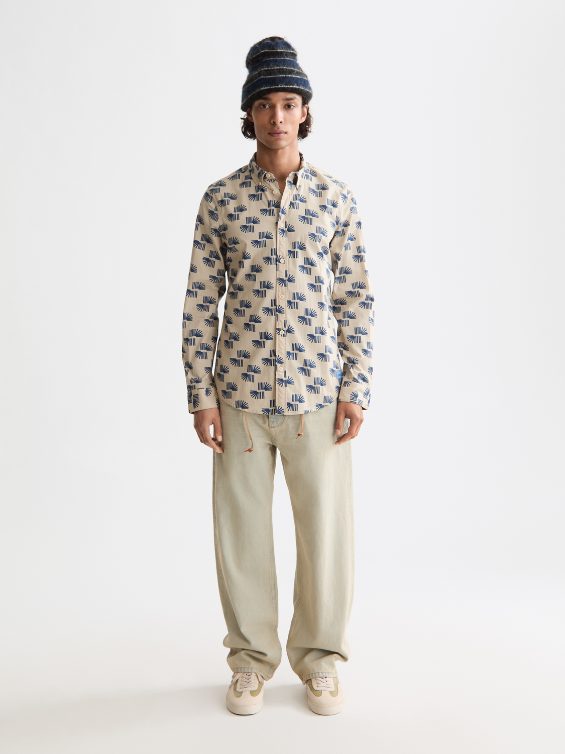 Long-sleeve printed shirt by Scotch & Soda featuring colorful patterns and a relaxed fit.