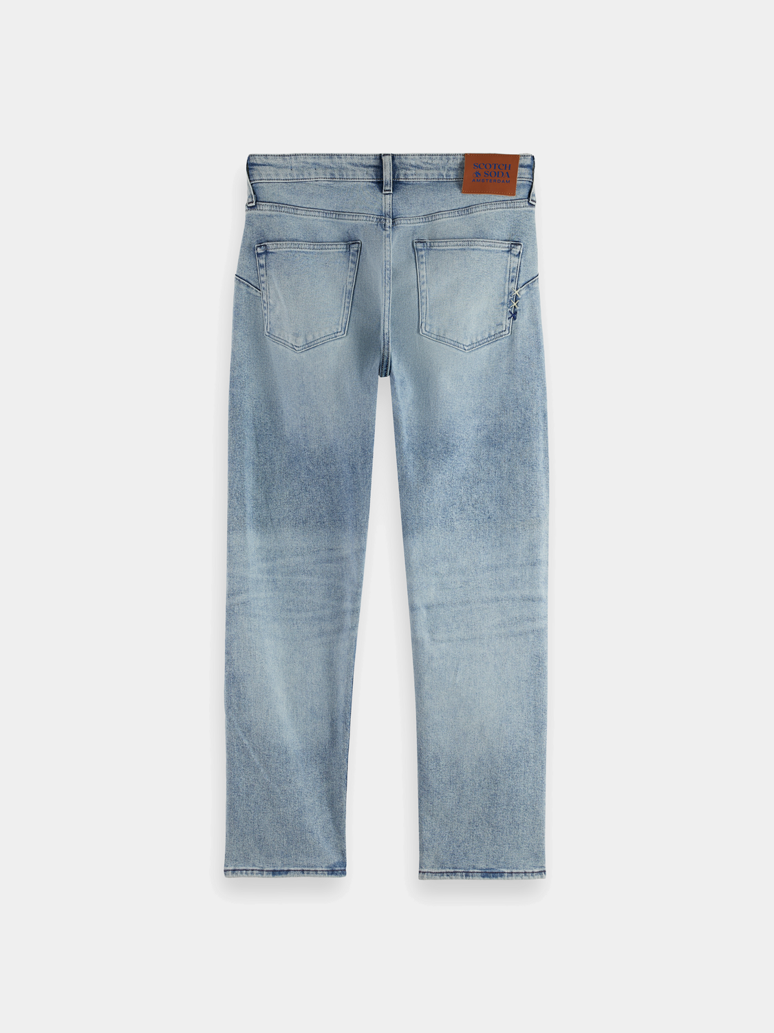 SCOTCH & SODA Zee straight-fit denim jeans, classic blue with five-pocket design, displayed on a neutral background.