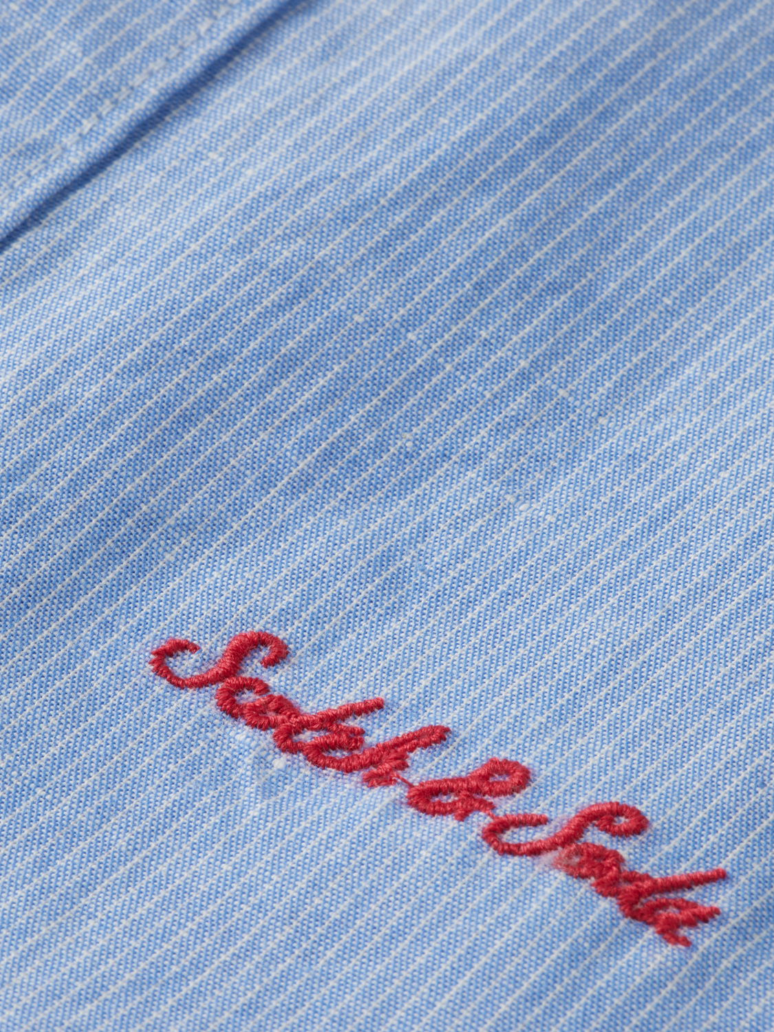Kids' striped linen long sleeve shirt by Scotch & Soda, featuring a colorful striped pattern and comfortable fit.