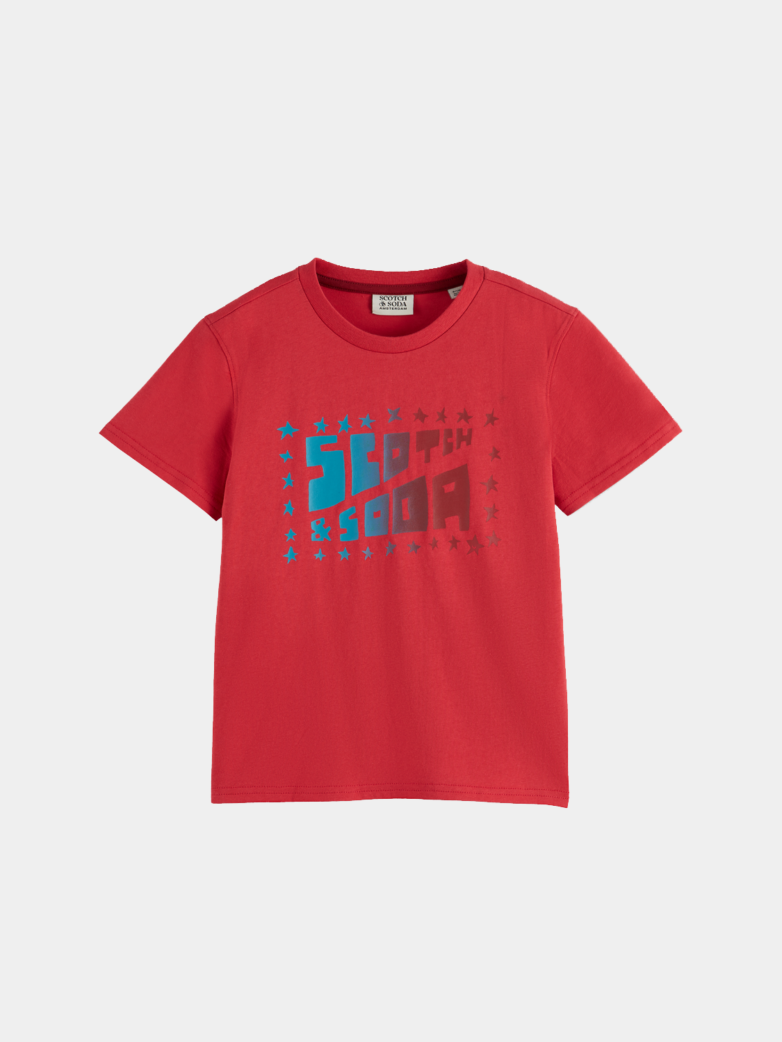 Kids' short sleeve artwork T-shirt by Scotch & Soda featuring colorful graphic design on soft cotton fabric.