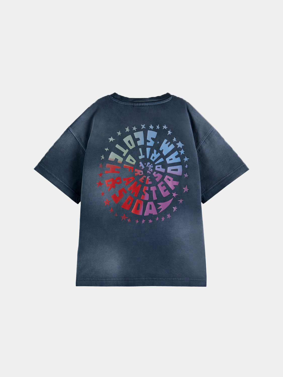 Kids' short-sleeve artwork T-shirt by Scotch & Soda featuring colorful creative design on soft fabric.