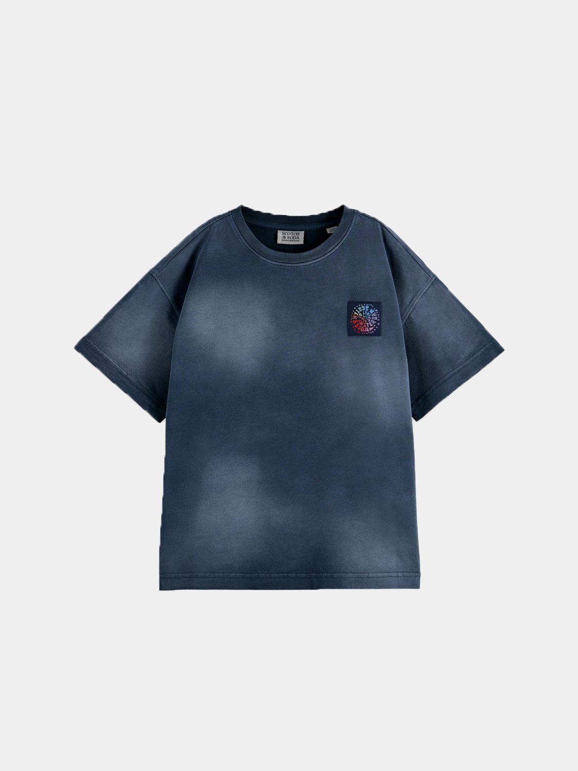 Kids artwork T-shirt by Scotch & Soda, short sleeve cotton tee with colorful graphic design for children.