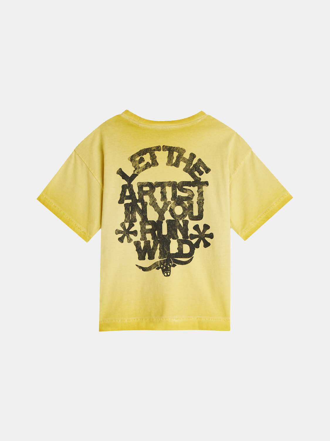 Kids' short-sleeve artwork T-shirt by Scotch & Soda featuring colorful graphic design on the front.