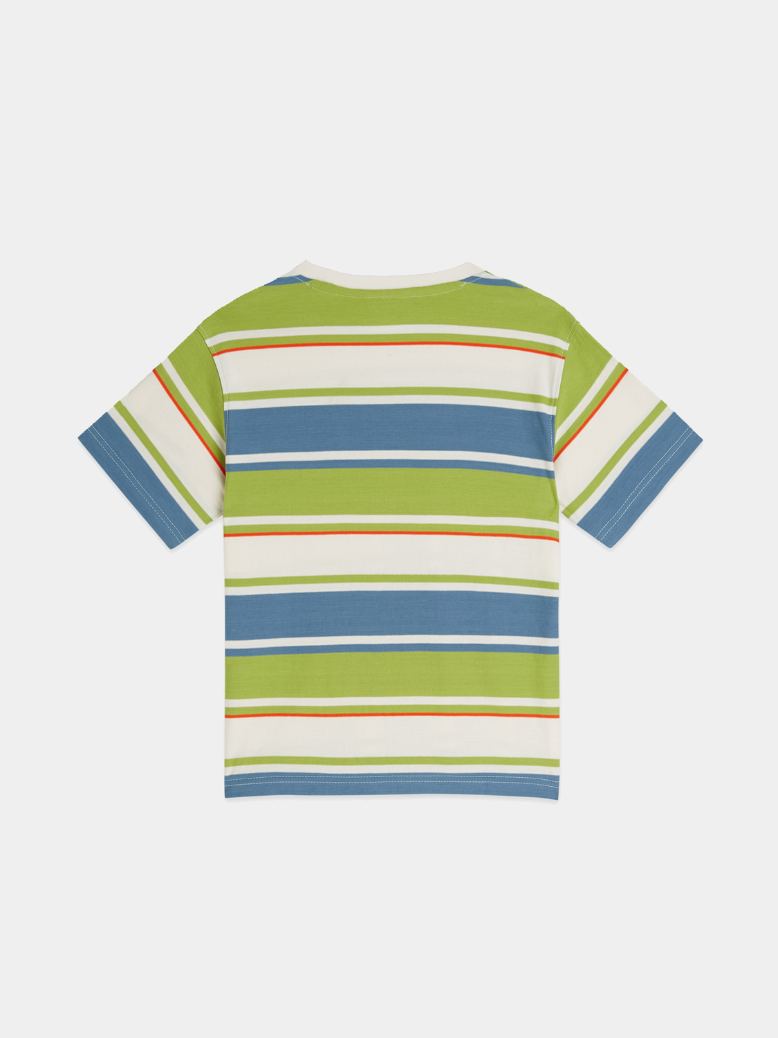 Kids' striped Scotch & Soda short-sleeve t-shirt with colorful horizontal stripes on soft fabric.