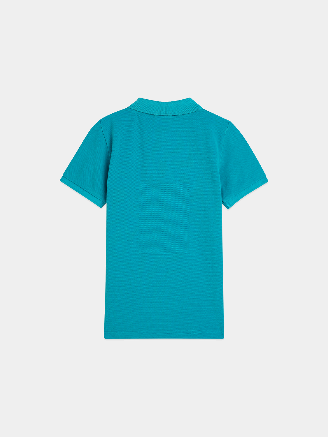 Kids' garment-dyed pique polo shirt by Scotch & Soda, shown in navy blue with a classic collar and short sleeves.