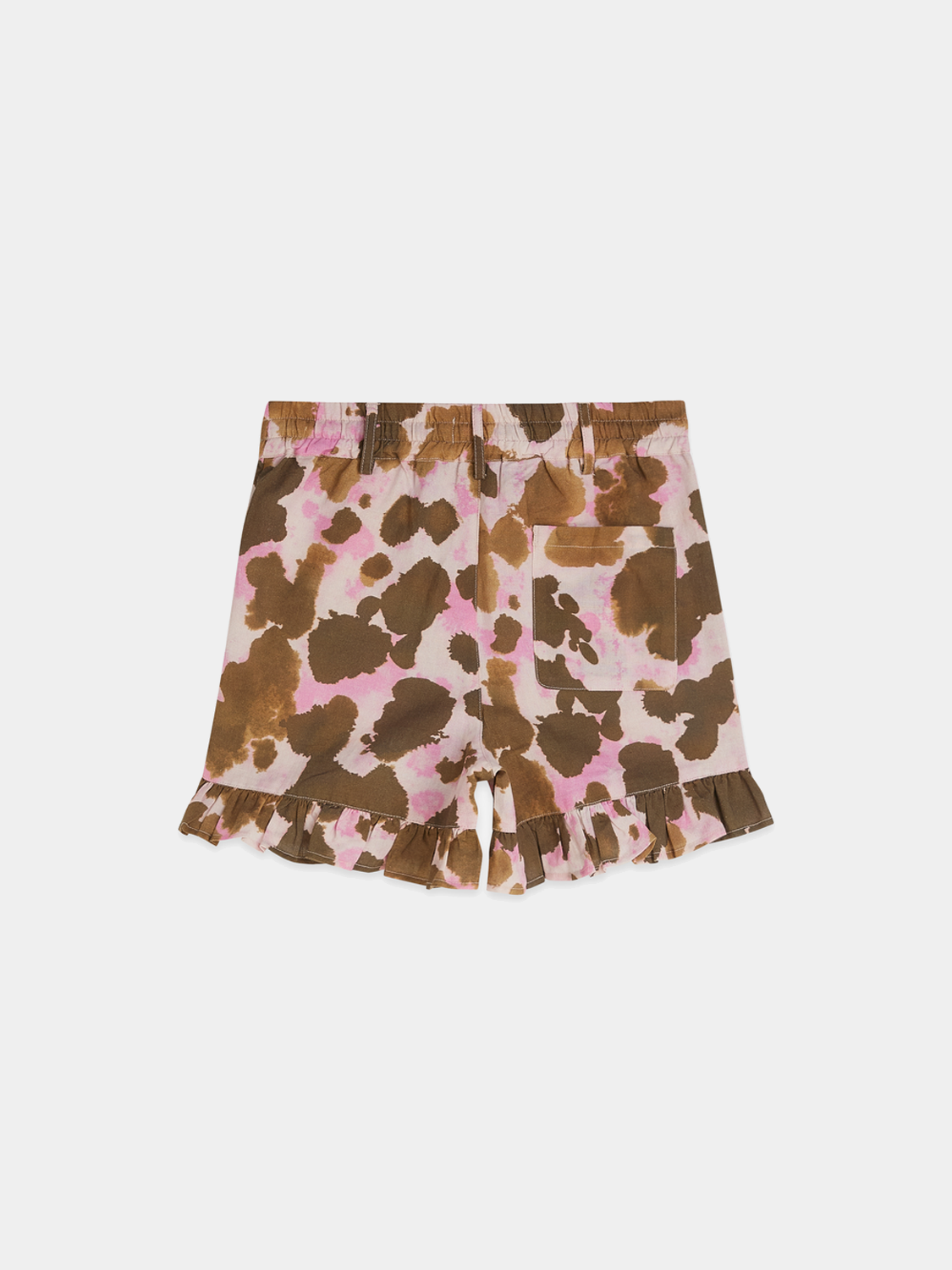 Kids printed shorts by Scotch & Soda featuring colorful patterns and comfortable fabric, shown from the back.