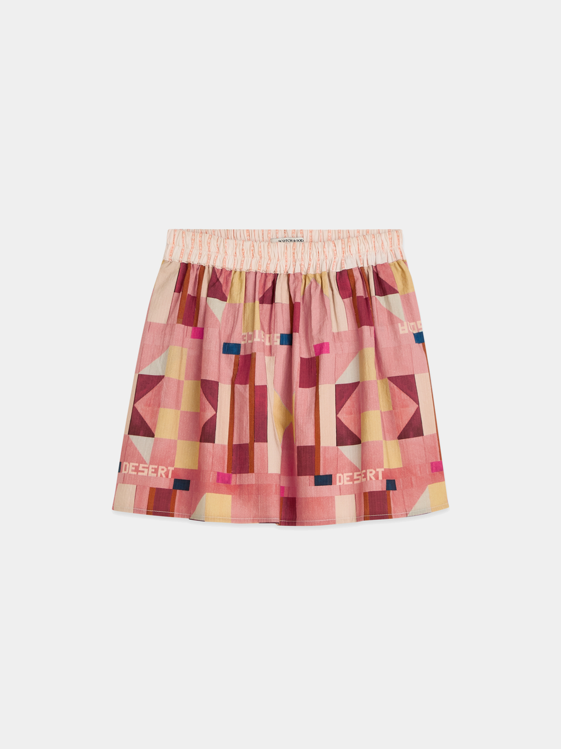 Kids' printed seersucker skirt by Scotch & Soda, lightweight fabric with colorful patterns, perfect for casual wear.