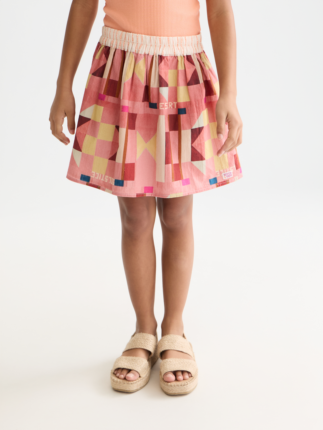 Kids' printed seersucker skirt by Scotch & Soda, featuring a colorful pattern and lightweight, breathable fabric for casual wear.