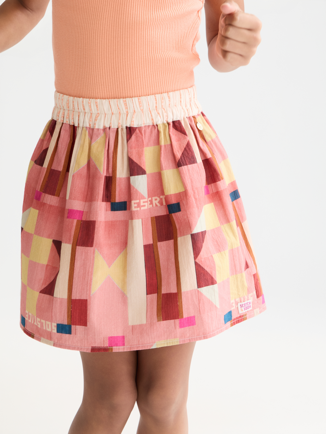 Kids printed seersucker skirt by Scotch & Soda featuring colorful patterns and lightweight fabric, perfect for warm weather.
