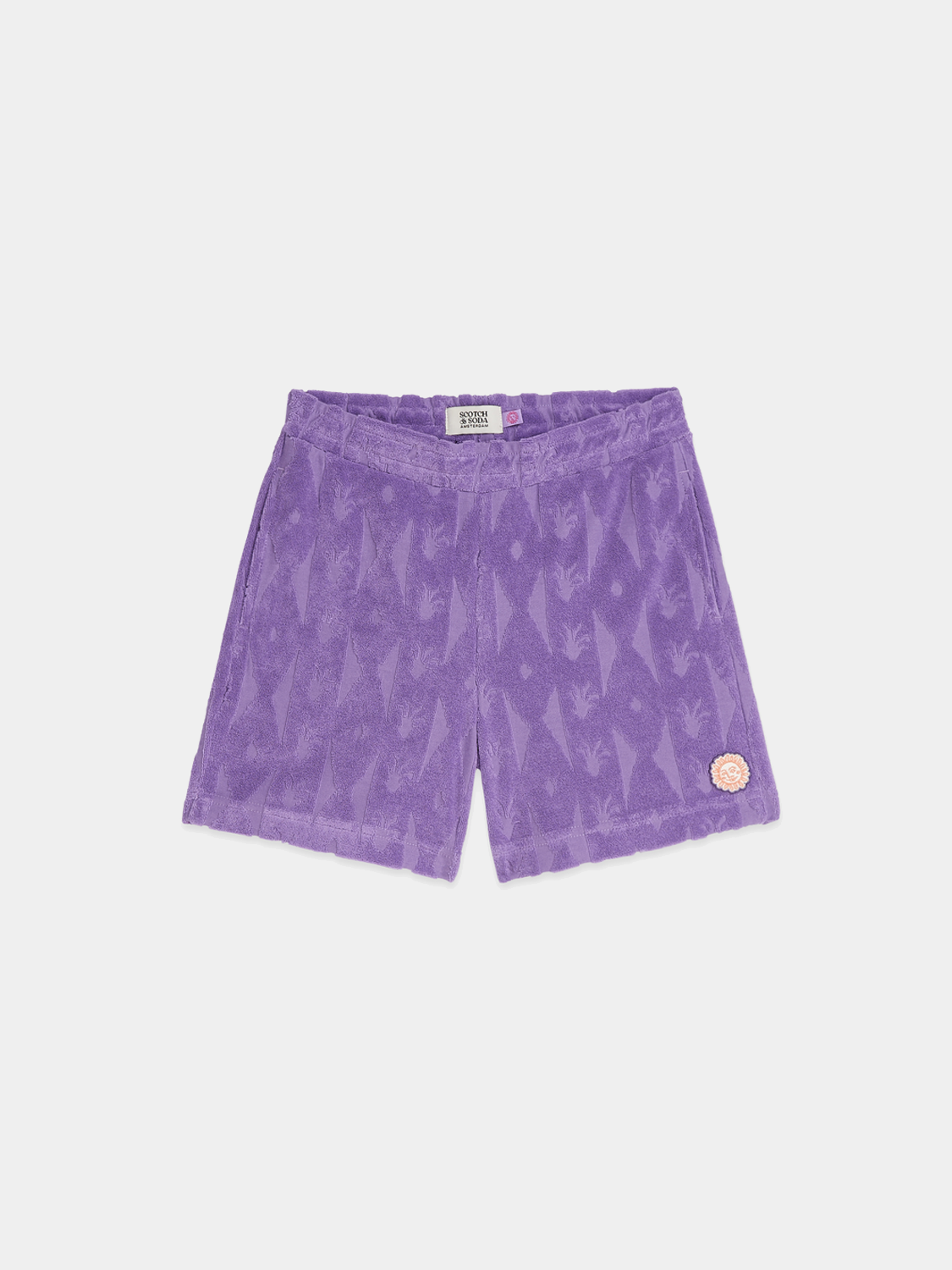 Kids jacquard towelling shorts by Scotch & Soda, featuring a textured fabric design and comfortable fit.