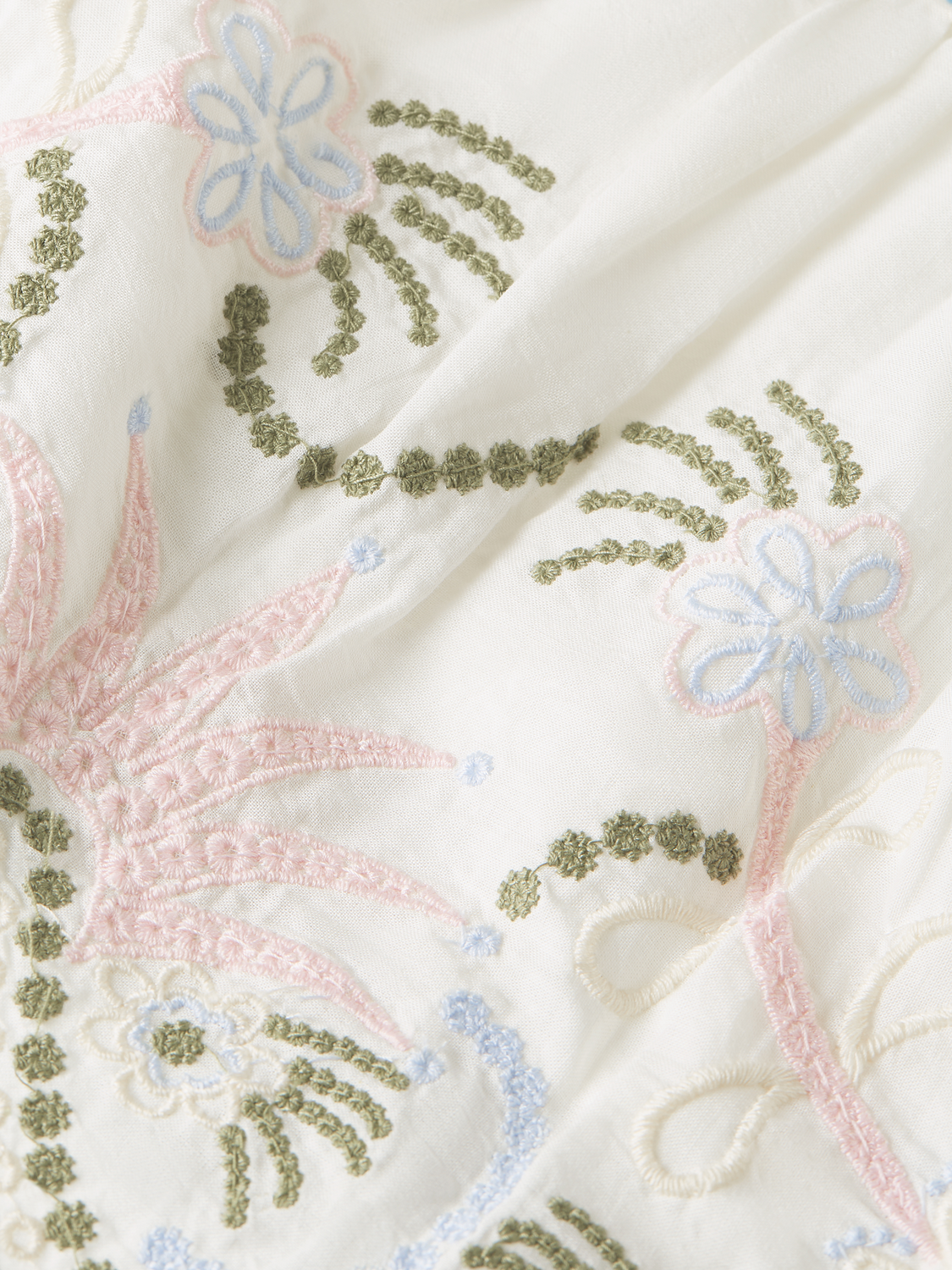 Kids embroidered skirt by Scotch & Soda featuring colorful floral embroidery and a classic A-line design.