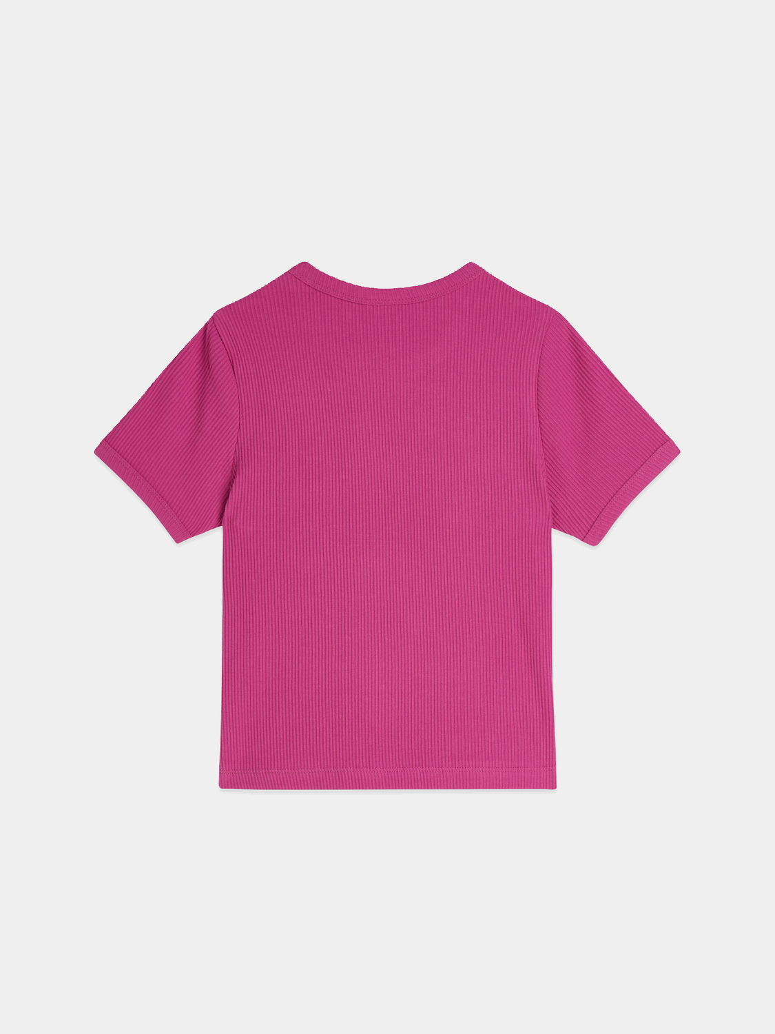 Kids' ribbed short-sleeve T-shirt from Scotch & Soda in a comfortable, stylish design with a ribbed texture and back view.