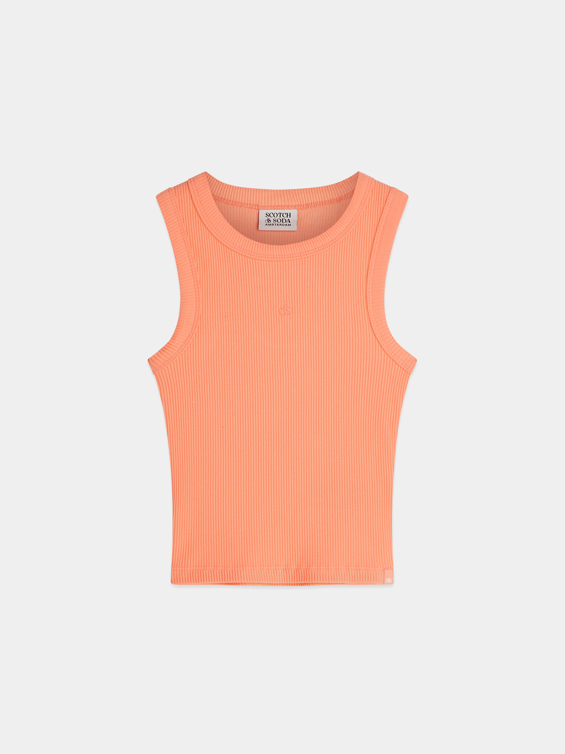 Kids' ribbed tank top by Scotch & Soda, showing a comfortable sleeveless design in soft fabric.