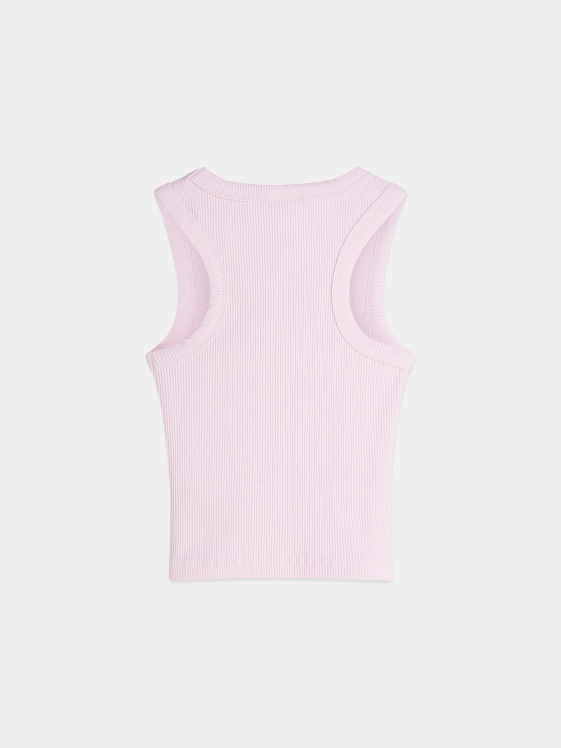 Children's ribbed tank top by Scotch & Soda, back view showing navy blue fabric and ribbed texture.