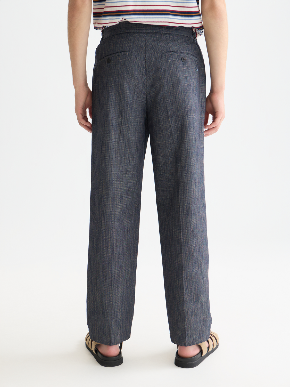 Dark gray Scotch & SODA Oliver relaxed straight-fit jogger pants, back view showing the casual, comfortable design.