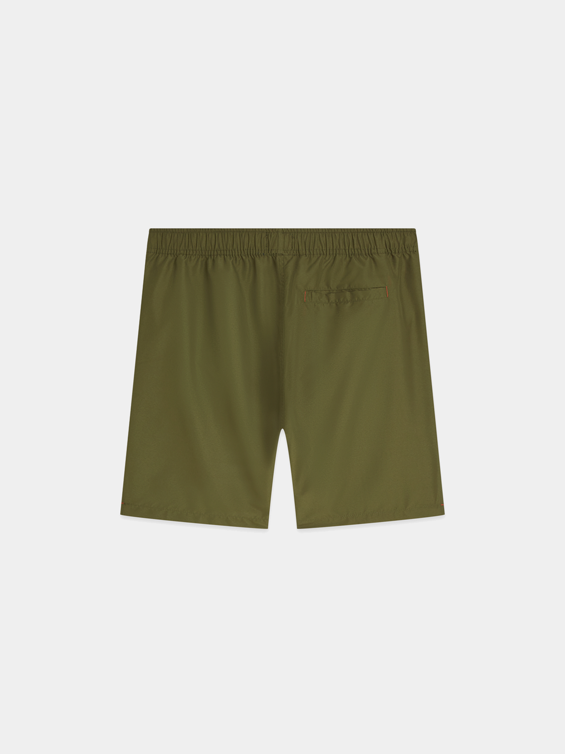Mid-length Scotch & Soda swim shorts with a vibrant pattern, displayed hanging on a white background.