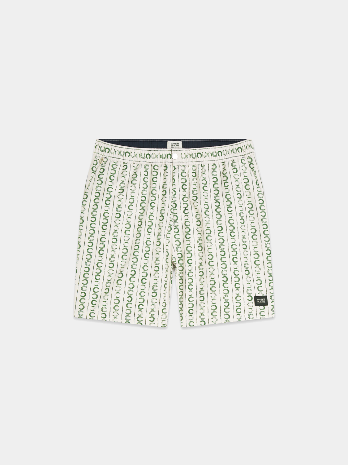 Printed swimshorts from SCOTCH & SODA featuring vibrant patterns, lightweight fabric, and a comfortable fit for swimming and beachwear.