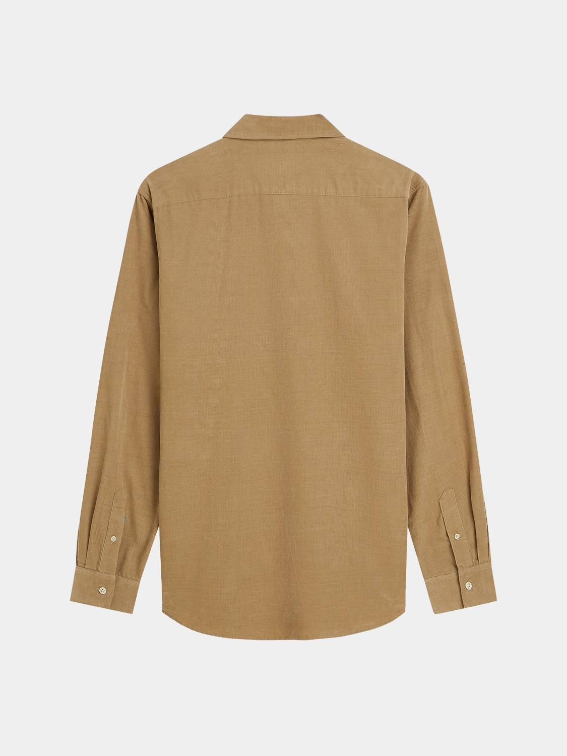 Dark blue lightweight corduroy long-sleeve shirt by Scotch & Soda, featuring classic collar and button-up front.