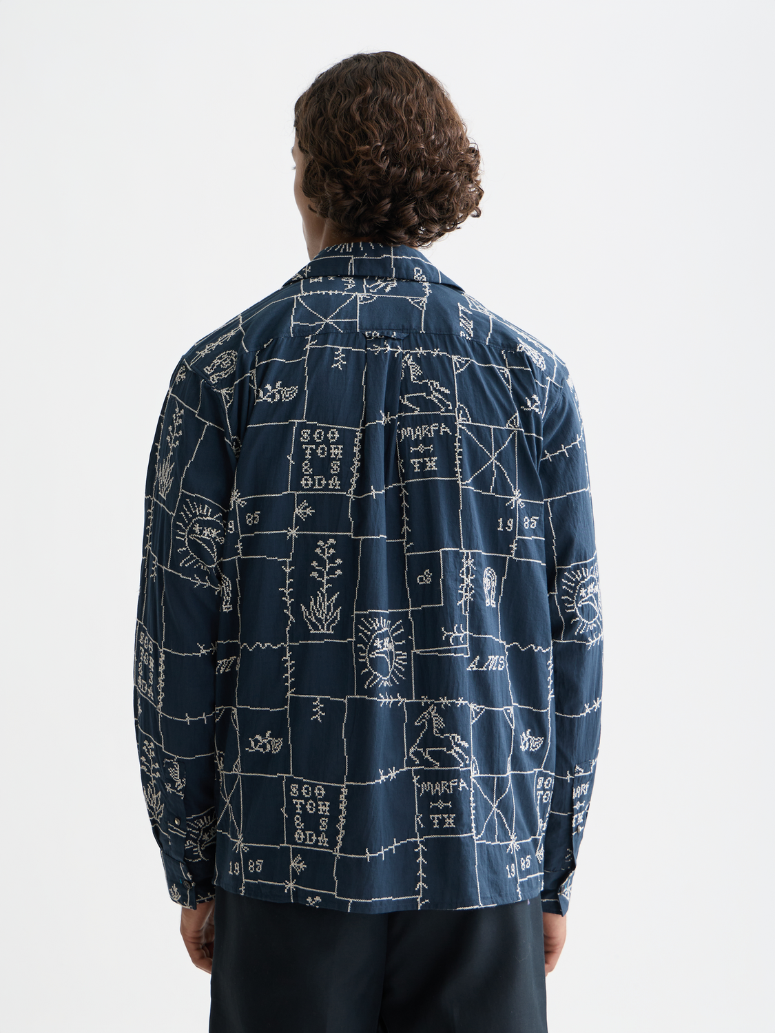 Long sleeve embroidered shirt by Scotch & Soda, featuring detailed embroidery on the back in a stylish design.