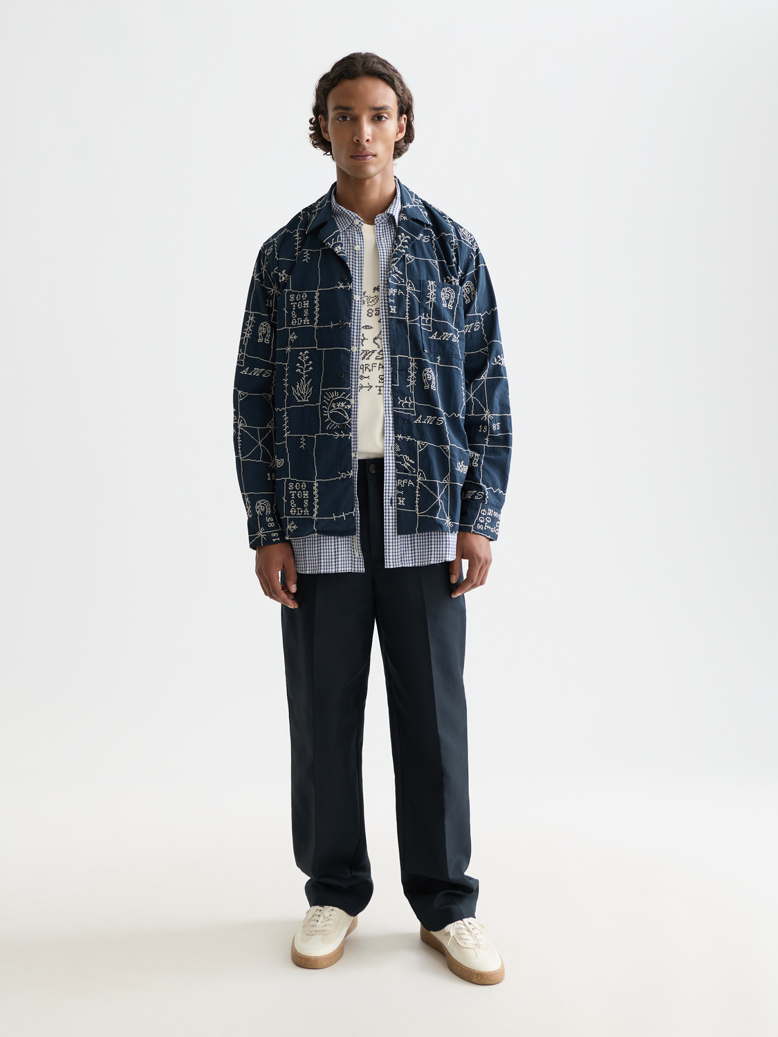 Long-sleeve embroidered shirt by Scotch & Soda, featuring detailed embroidery and a stylish fit.