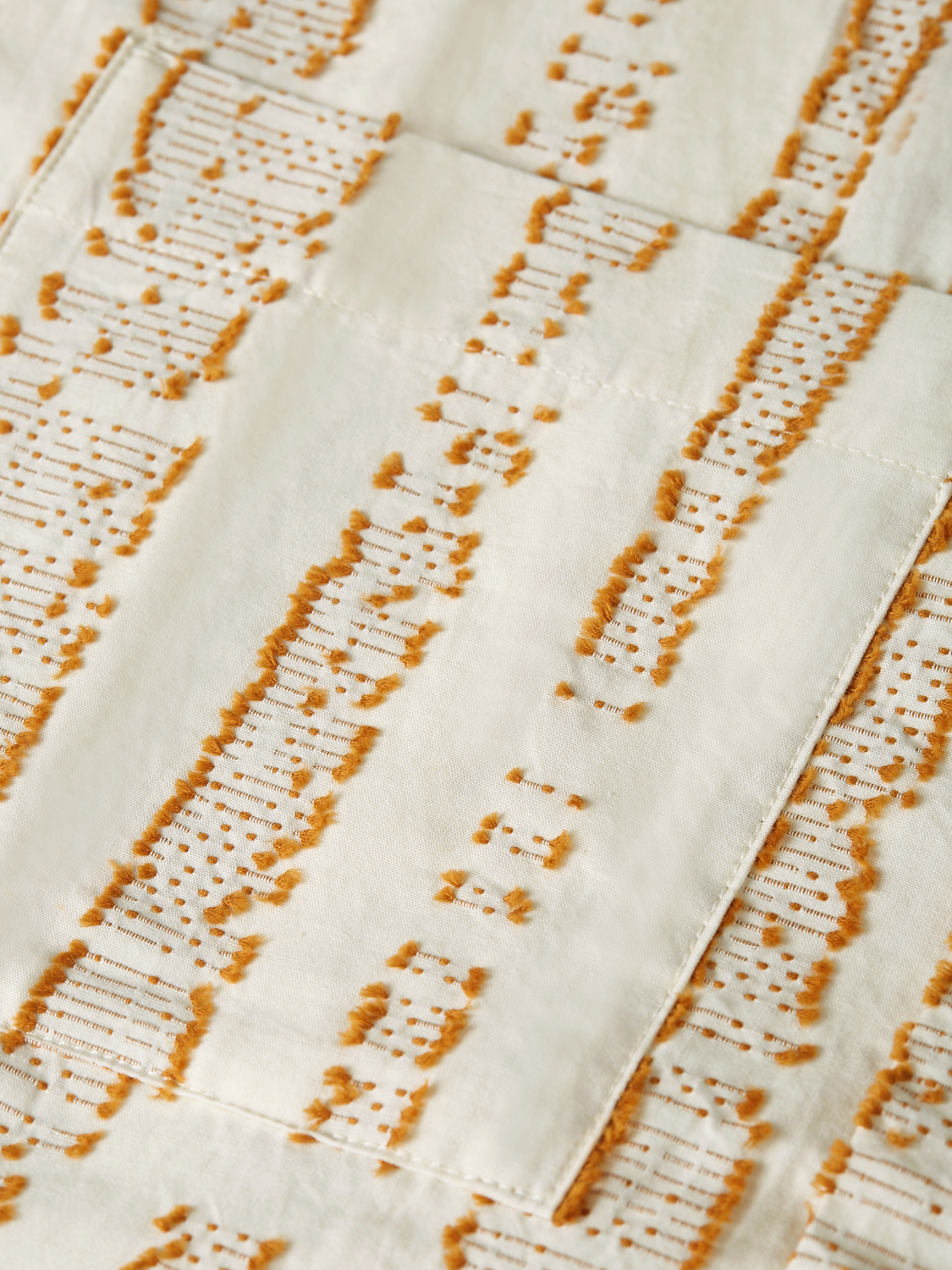 Long sleeve Scotch & Soda jacquard structured shirt with detailed woven pattern in neutral tones.