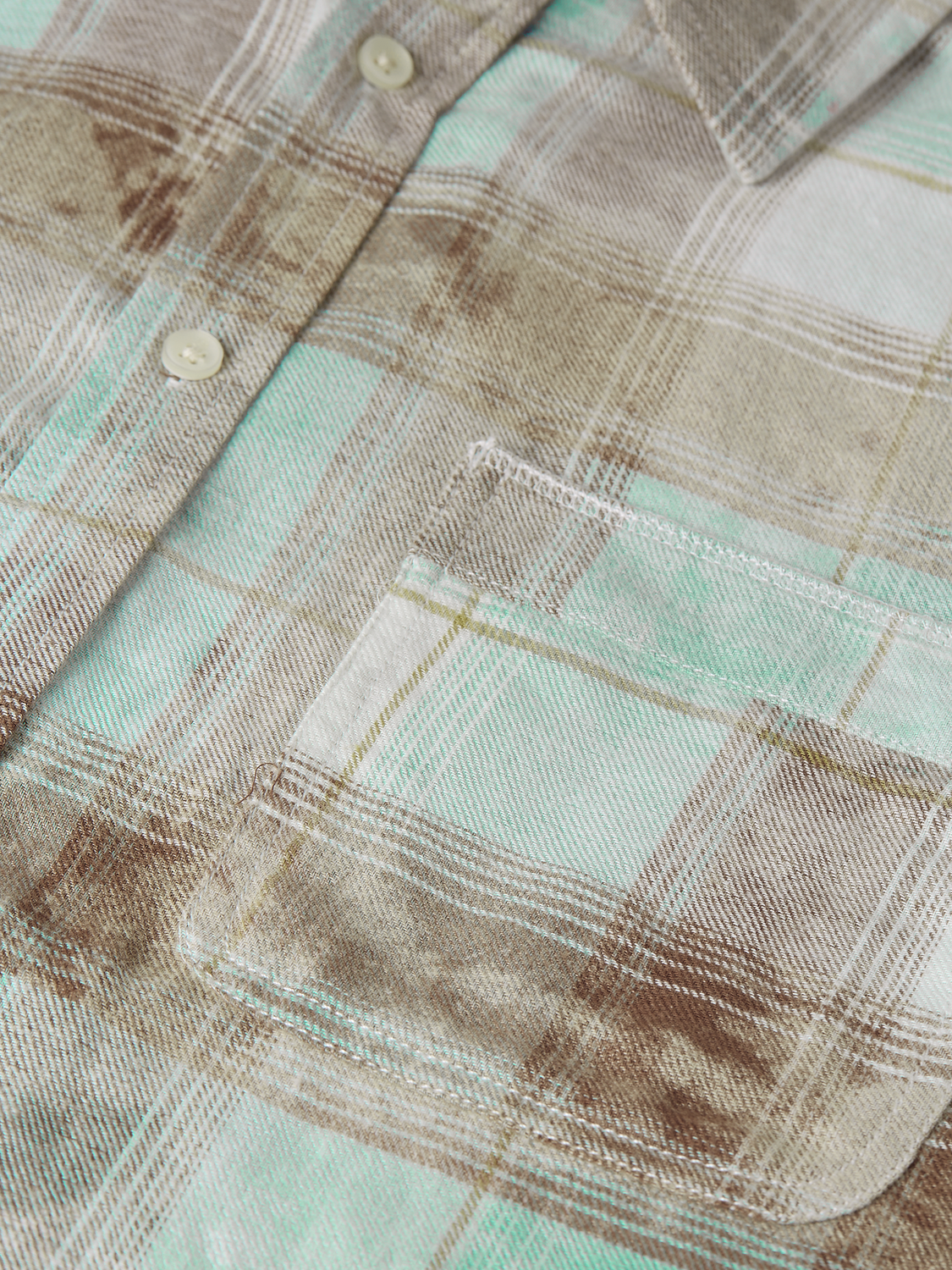 Long-sleeve washed check shirt by Scotch & Soda featuring a casual, plaid design in soft, worn-in fabric.