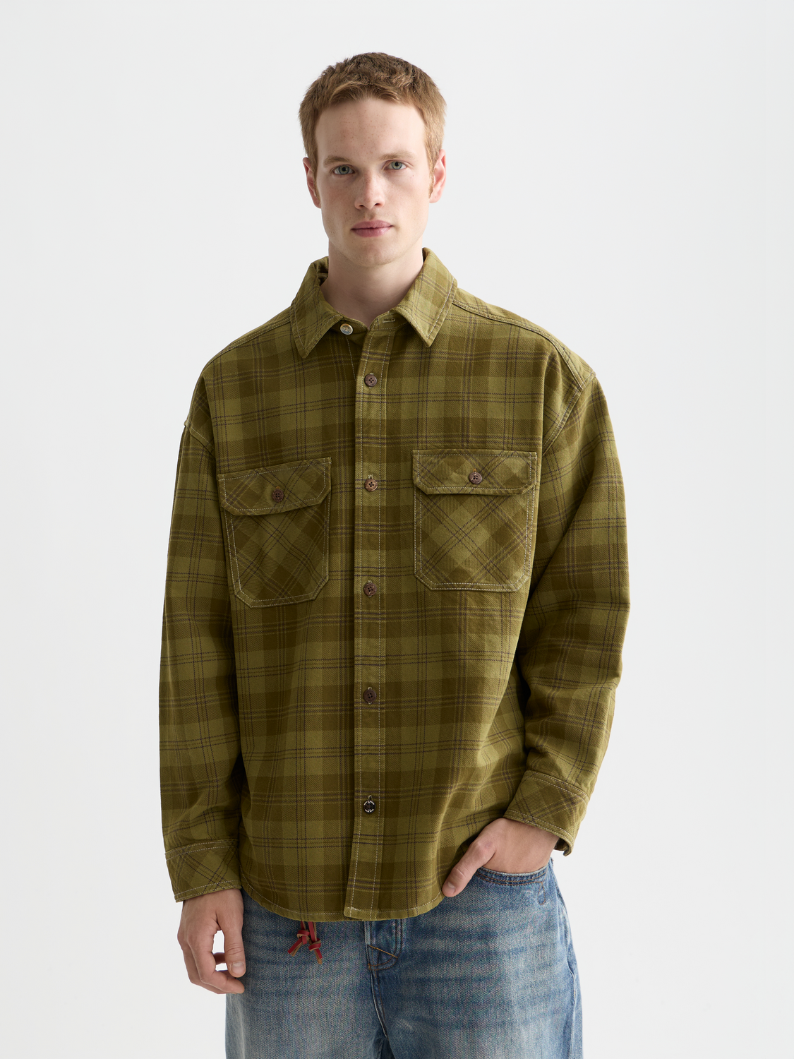 Checked overshirt jacket by Scotch & Soda, featuring a classic plaid pattern and button-front design.