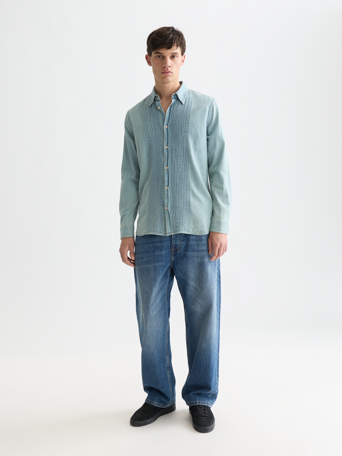 Long-sleeve Western denim shirt by Scotch & Soda, featuring classic styling and button-front design.