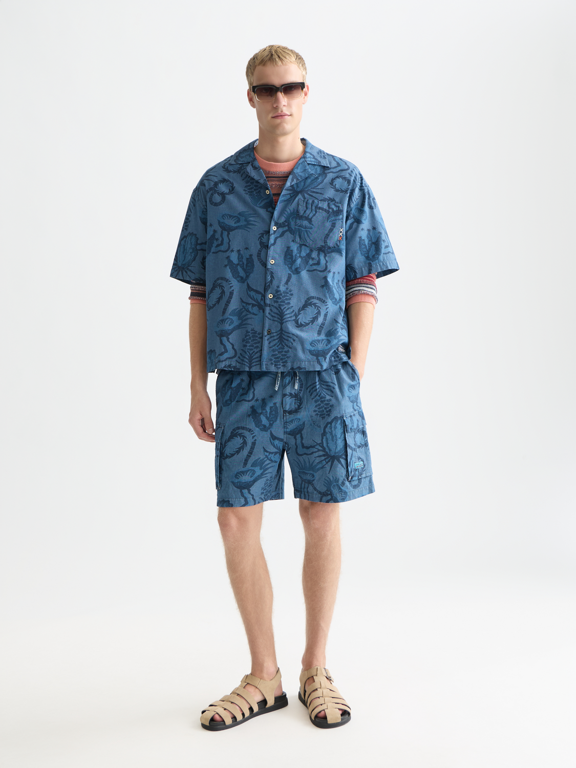 Printed short-sleeved shirt by Scotch & Soda with colorful pattern, casual fit, and button-front design.