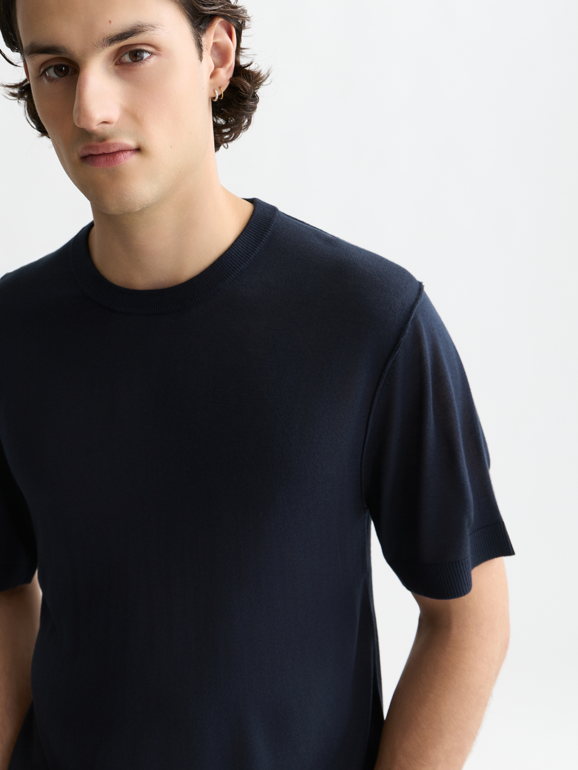Scotch & Soda knitted T-shirt in soft knitwear with a casual fit, featuring a textured knit pattern and crew neckline.