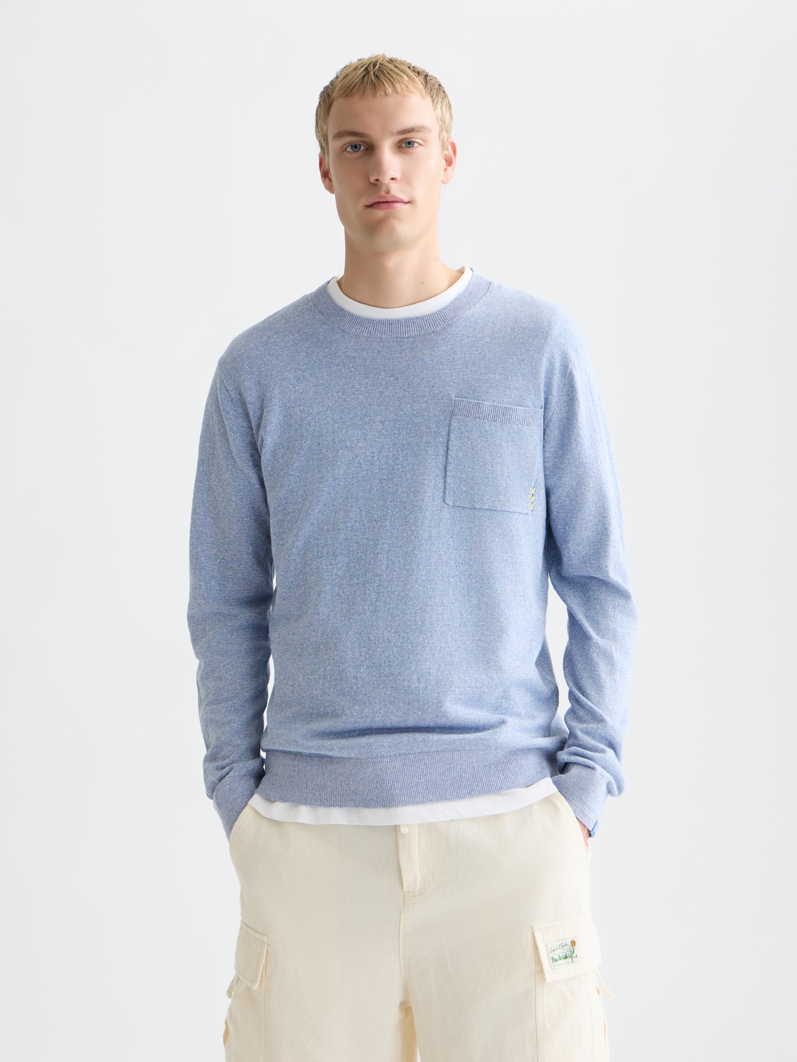 Linen-blend melange pullover knitwear by Scotch & Soda, featuring a cozy, textured fabric in a casual fit.