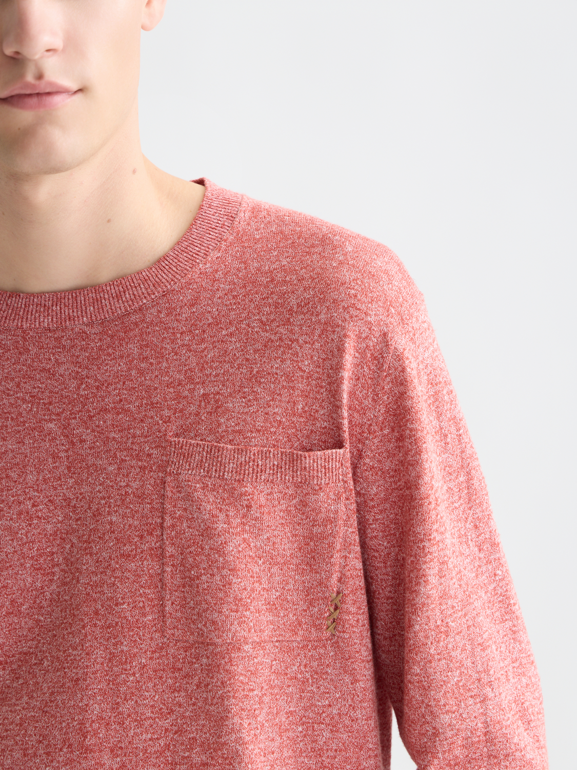Linen-blend melange knitwear pullover by Scotch & Soda, featuring a textured fabric and relaxed fit.