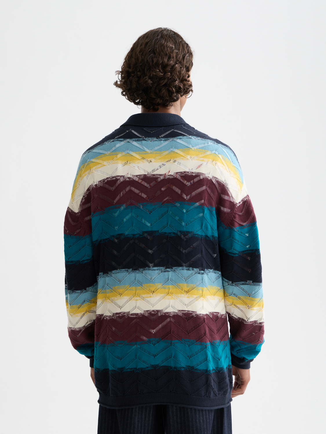 Open structure knit cardigan by Scotch & Soda, featuring a lightweight, textured design with a relaxed fit and open front.