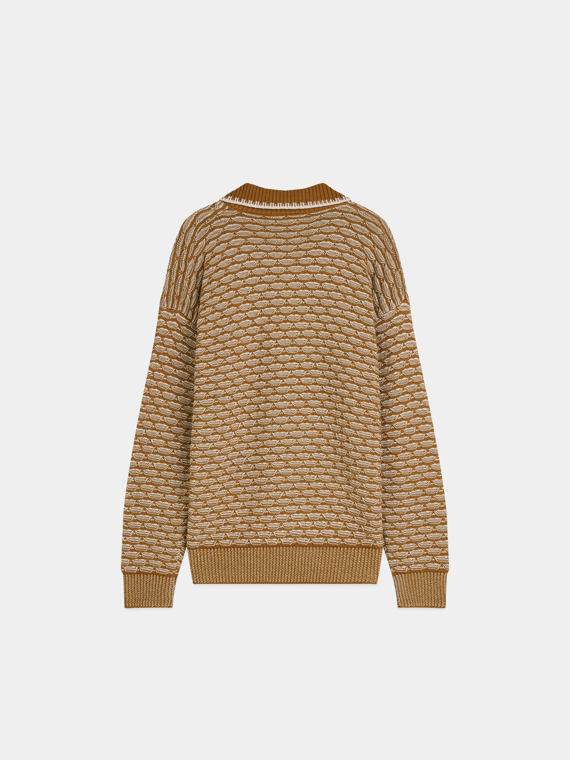 Dropped shoulder knit polo sweater by Scotch & Soda, featuring a relaxed fit and textured knit fabric.