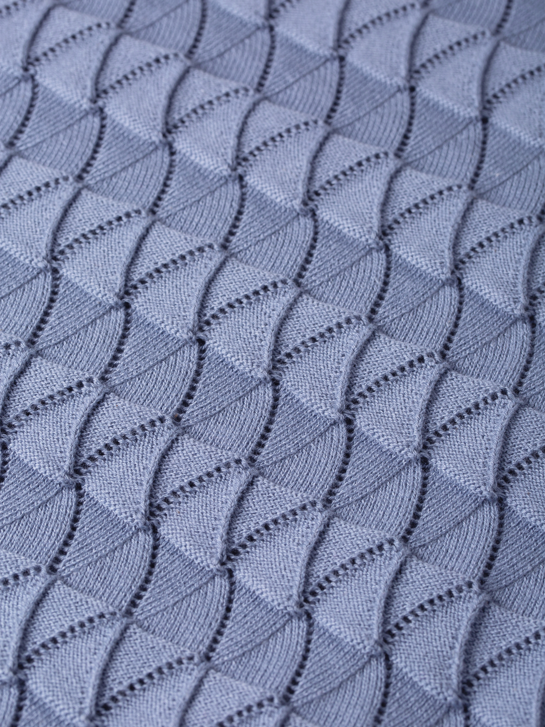 Close-up of a Scotch & Soda knitted polo shirt with a textured pattern and classic collar.