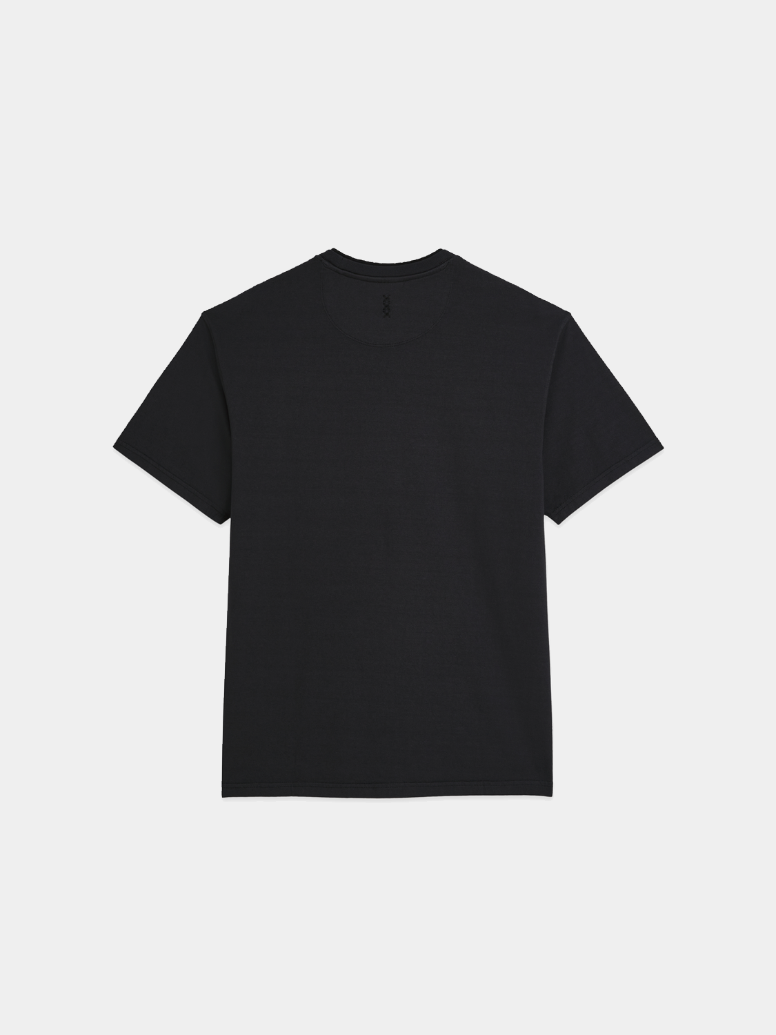 Black garment-dyed Scotch & SODA short-sleeve t-shirt with a relaxed fit, displayed on a plain background.