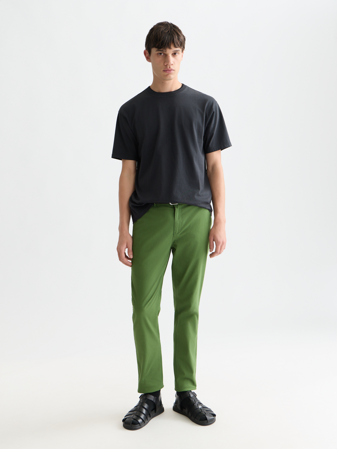 Scarlet garment-dyed Scotch & Soda short-sleeve T-shirt with a classic fit and soft fabric, front view.