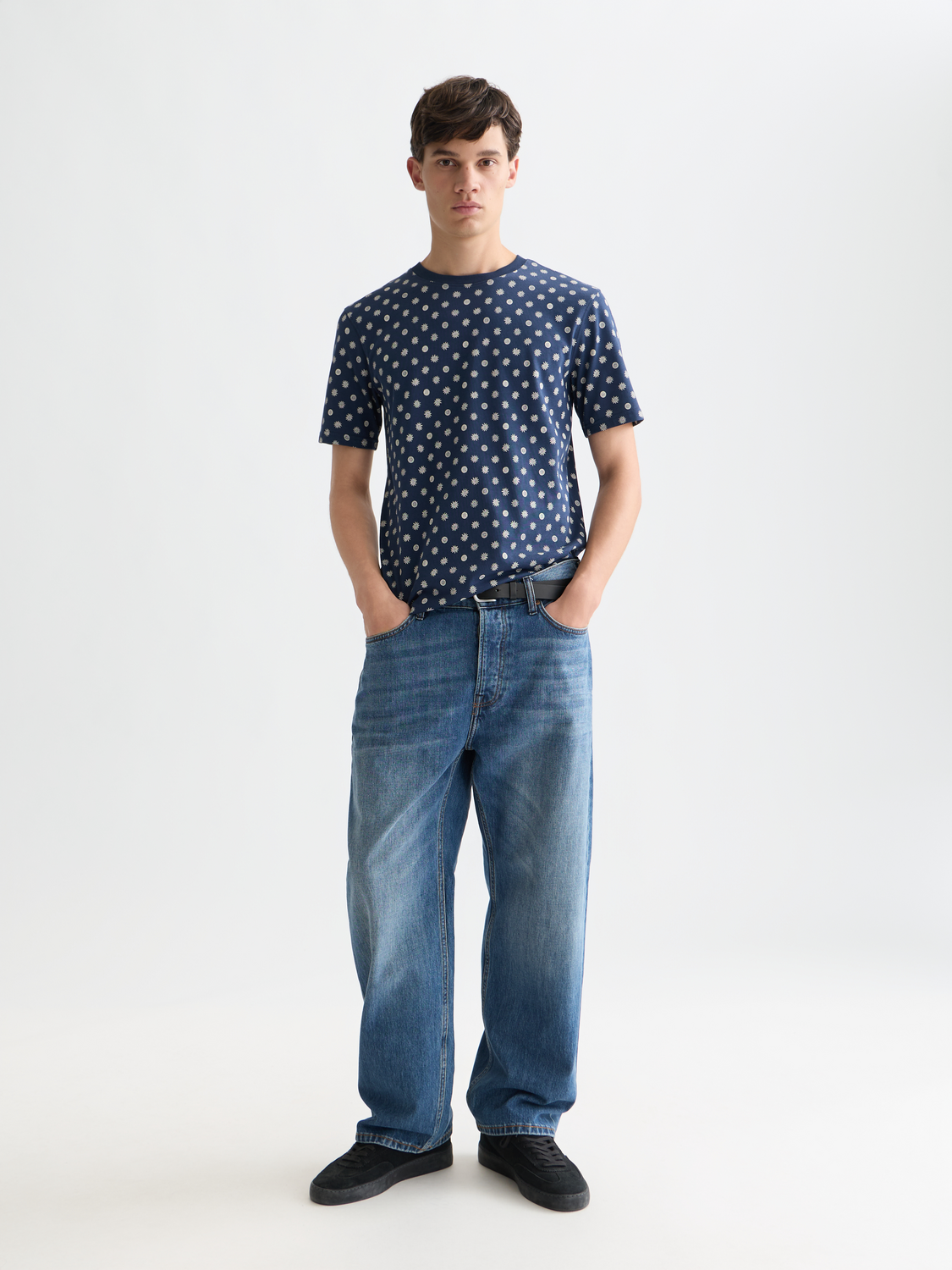 Printed Scotch & Soda short sleeve T-shirt with colorful graphic design on front, casual everyday wear.